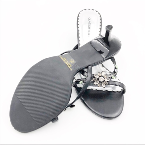 CLASSIFIED Orlando Black Kitten Heel w Flower - Picture 7 of 7